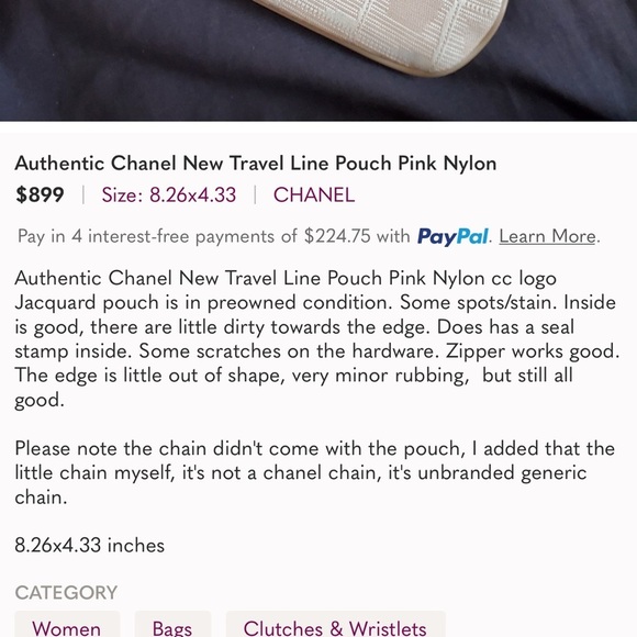 Authentic Chanel New Travel Line Pouch/wristlet - Picture 9 of 12